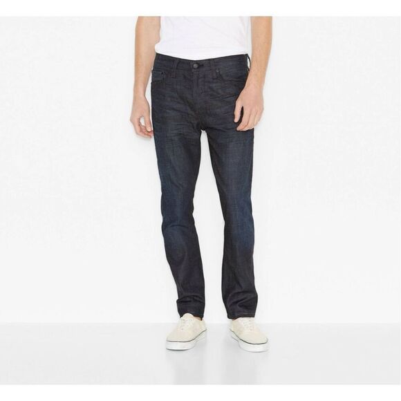 Levi's Men's Regular Fit Straight Leg Stretch 513 Jeans Dark Blue Size 38/34 - Picture 1 of 11